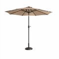 Claustro 9 ft. LED Lighted Outdoor Patio Umbrella with 8 Steel Ribs & Push Button Tilt - Beige CL3235006